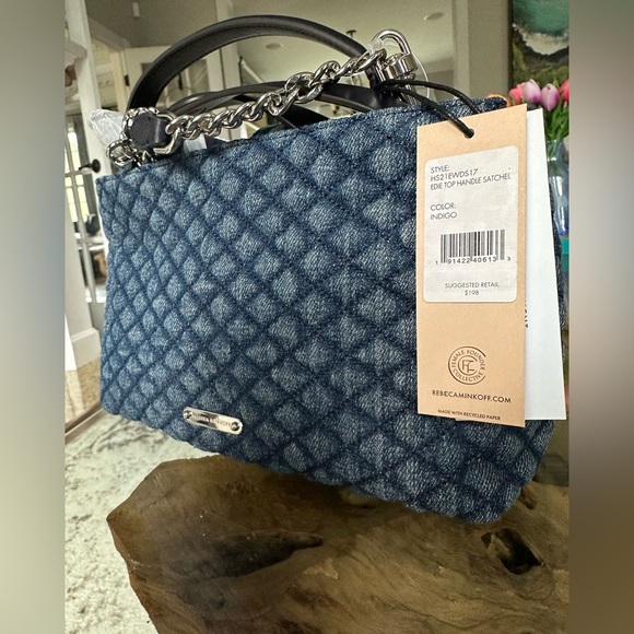 ‼️RARE‼️🎸REBECCA MINKOFF🎸✨EDIE DIAMOND-QUILTED SATCHEL✨
👖💙INDIGO💙👖 - Picture 2 of 10